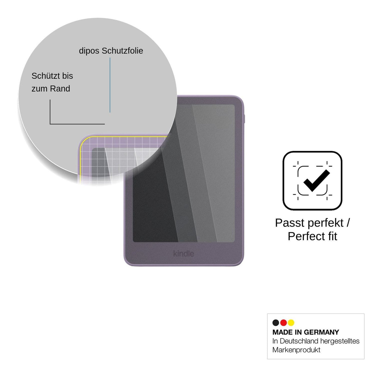 Screen Protector for Amazon Kindle Paperwhite 2026 Privacy Filter 4-Way Protection dipos