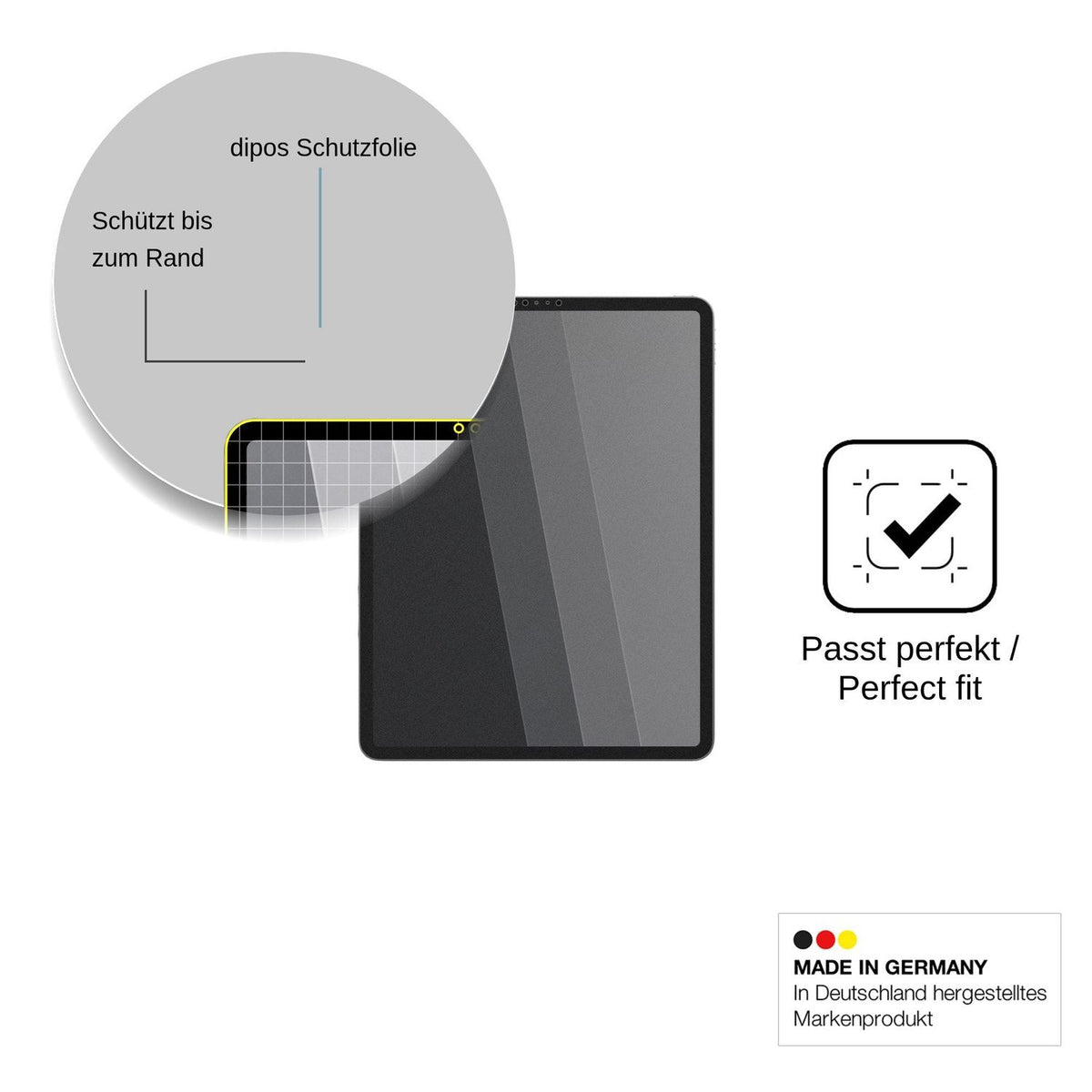 Screen Protector for Apple iPad Pro 12.9 Inch (2022) Privacy Filter 4-Way Protection dipos