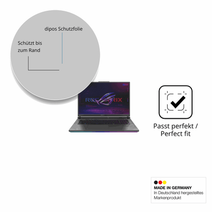 Schutz gegen Kratzer auf dem Asus Strix G814j Glas durch Schl�ssel oder �hnliches