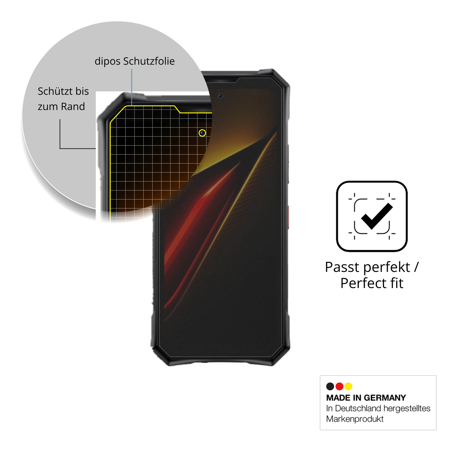 Schutz gegen Kratzer auf dem Doogee S300 Pro Glas durch Schlüssel oder Ähnliches