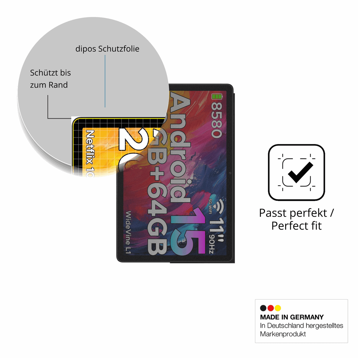Schutz gegen Kratzer auf dem Doogee Tab A9 Plus 11 Zoll Glas durch Schl�ssel oder �hnliches