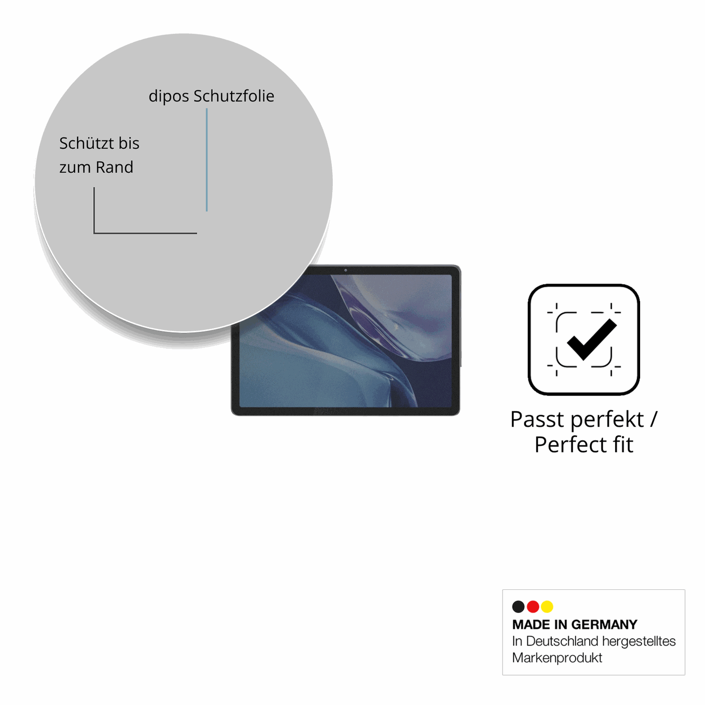 Schutz gegen Kratzer auf dem Green Lion G-30 Ultra Tab Glas durch Schlüssel oder Ähnliches
