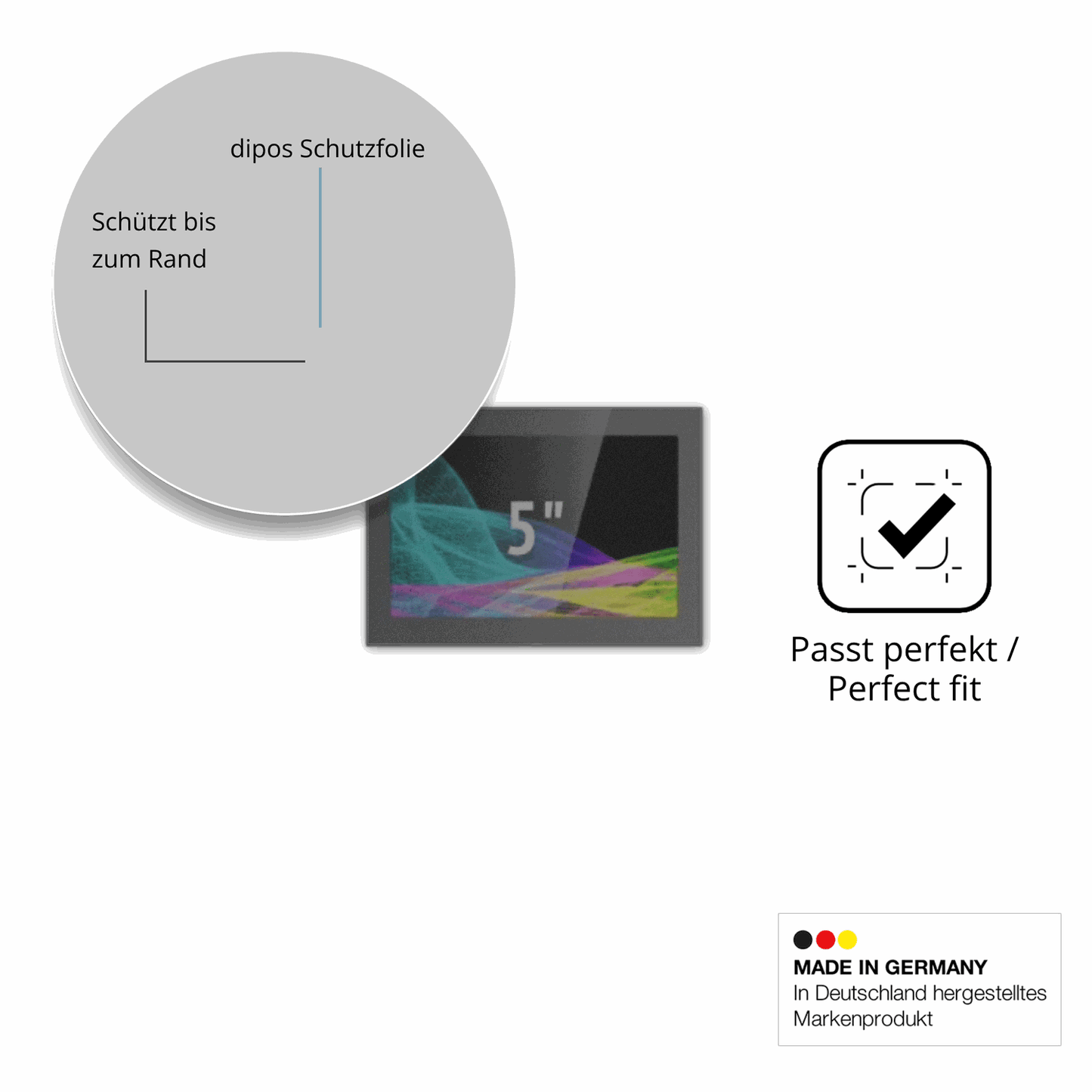 Schutz gegen Kratzer auf dem HMI Ultratronik Glass Touch Front 5 Zoll Glas durch Schlüssel oder Ähnliches