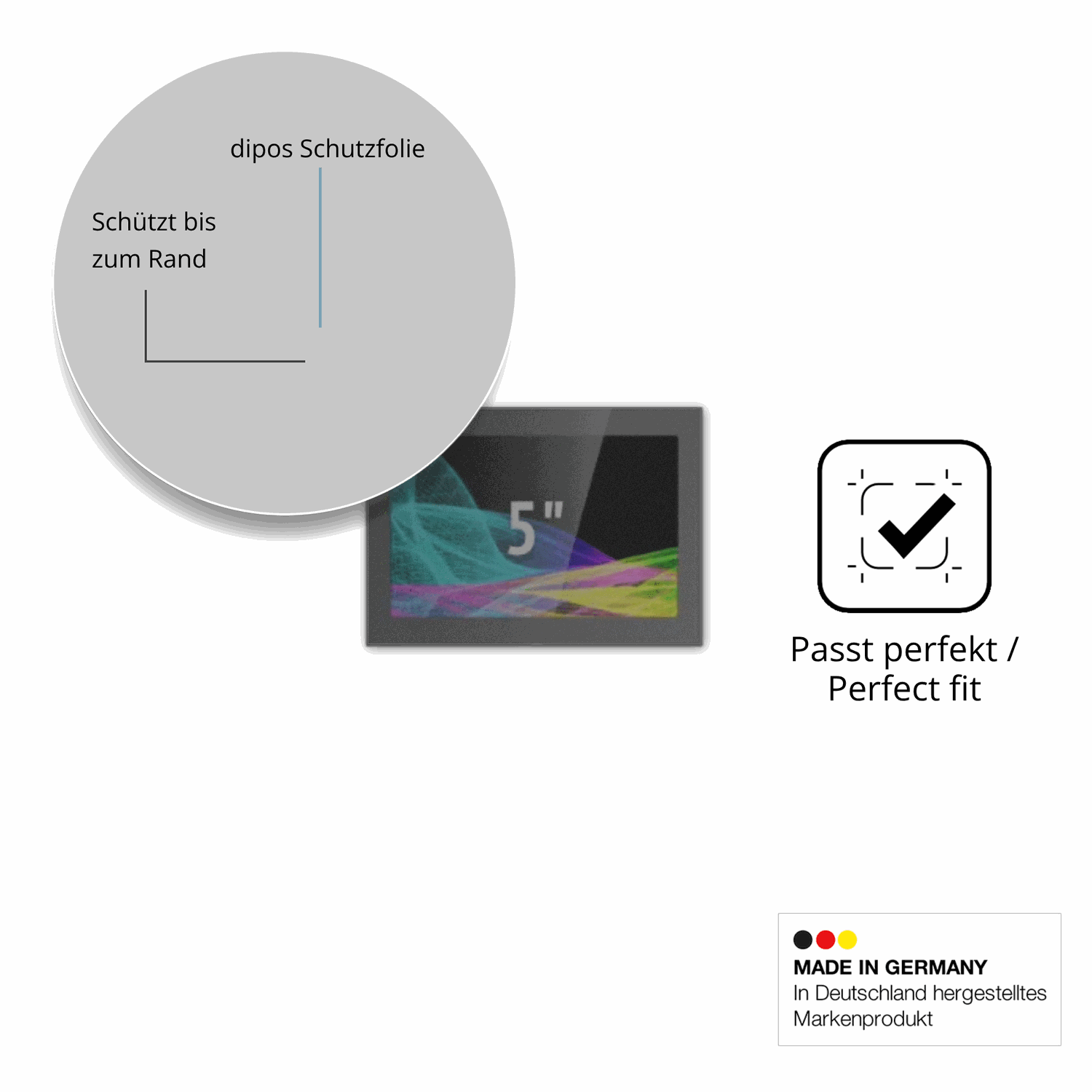 Schutz gegen Kratzer auf dem HMI Ultratronik Glass Touch Front 5 Zoll Glas durch Schlüssel oder Ähnliches