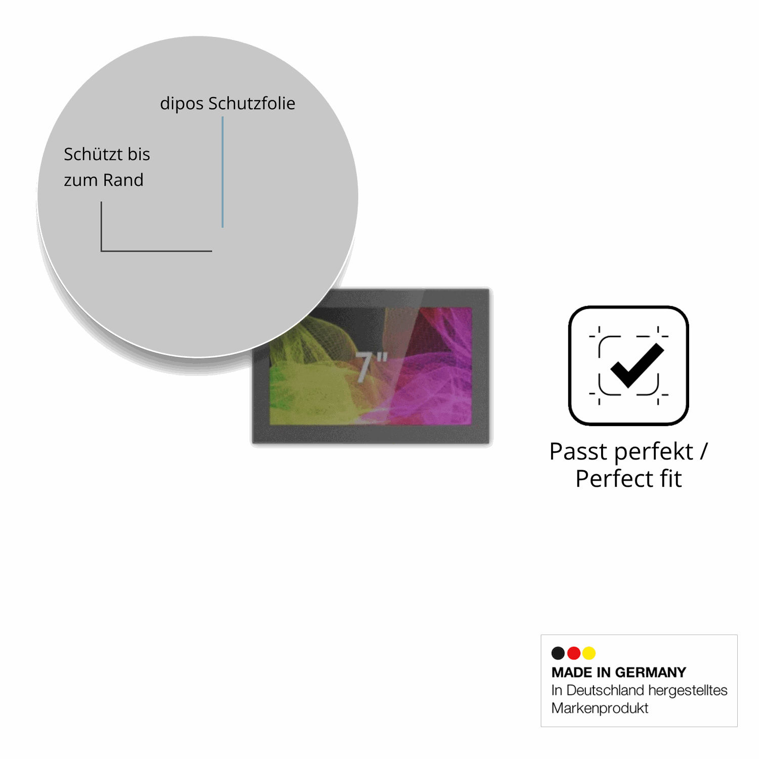 Schutz gegen Kratzer auf dem HMI Ultratronik Glass Touch Front 7 Zoll Glas durch Schlüssel oder Ähnliches