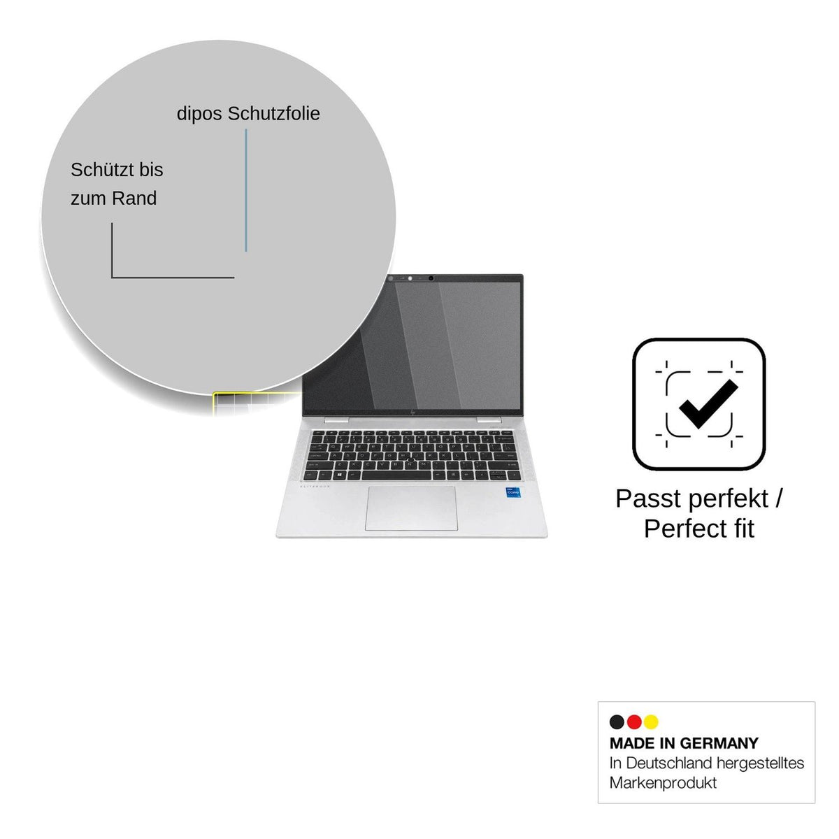 Screen Protector for HP EliteBook x360 1030 G8 13.3 Privacy Filter 4-Way Protection dipos