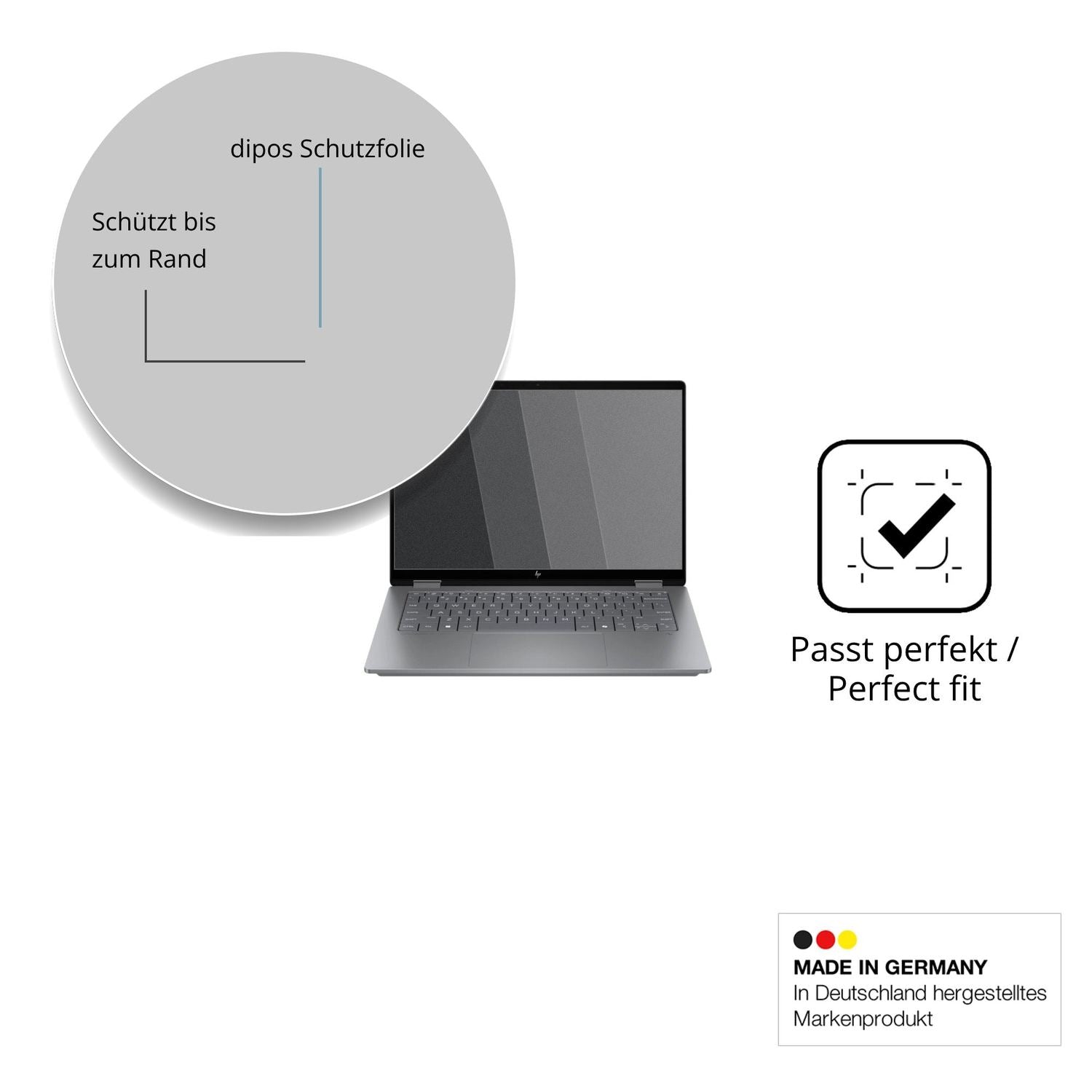 Schutz gegen Kratzer auf dem HP OmniBook X Flip 14-fk0773ng Glas durch Schlüssel oder Ähnliches