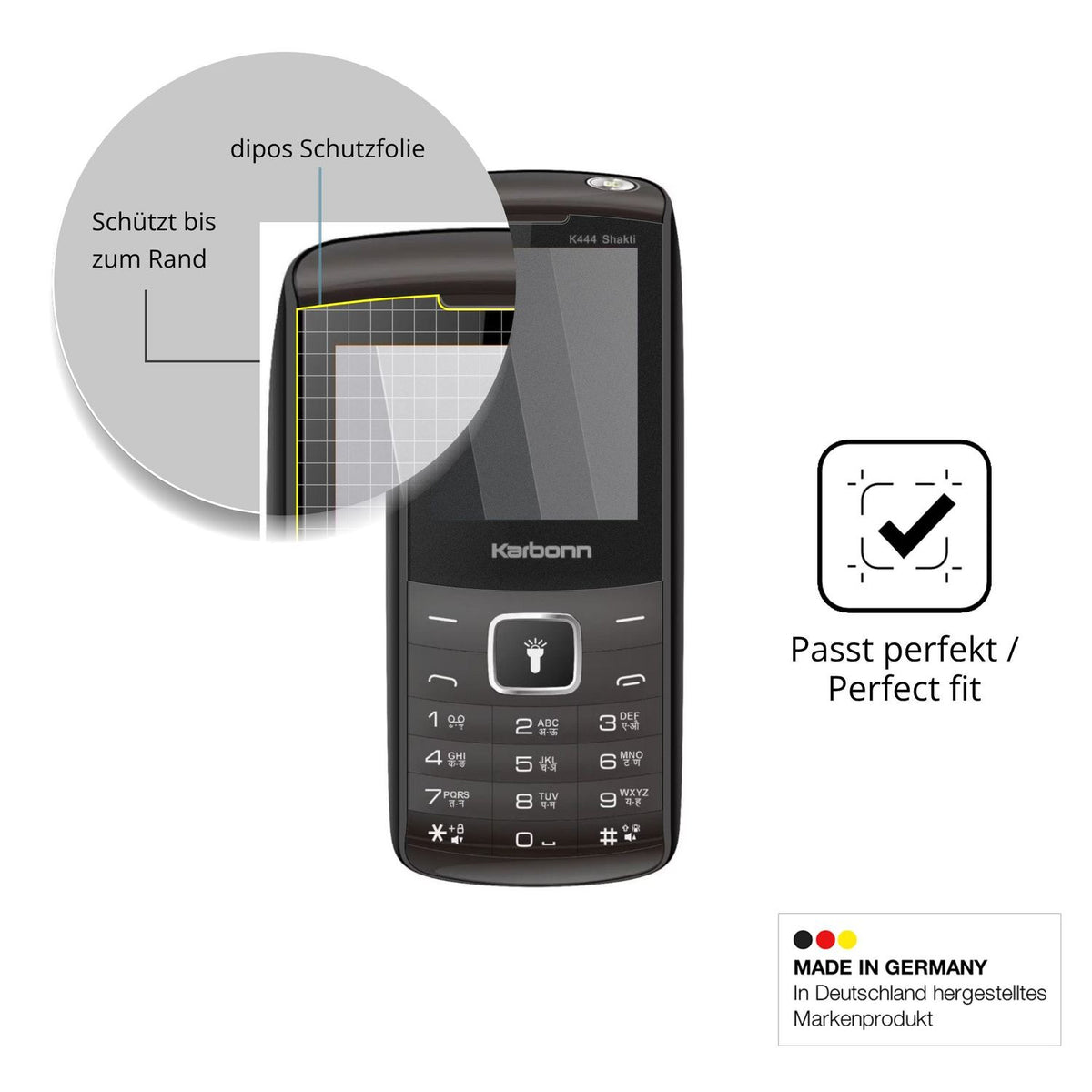 Schutz gegen Kratzer auf dem Karbonn K444 Shakti Glas durch Schlüssel oder Ähnliches