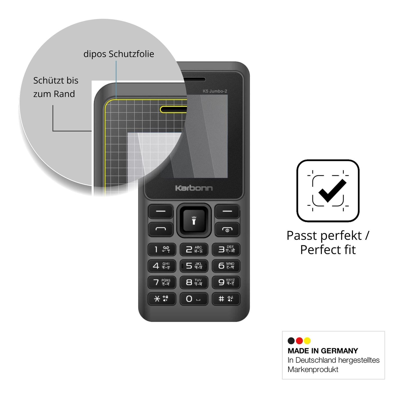 Schutz gegen Kratzer auf dem Karbonn K5 Jumbo 2 Glas durch Schlüssel oder Ähnliches