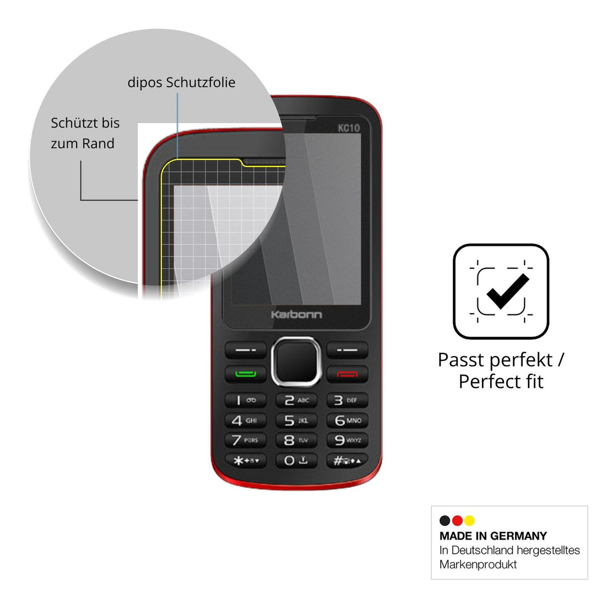 Schutz gegen Kratzer auf dem Karbonn KC10 Glas durch Schlüssel oder Ähnliches