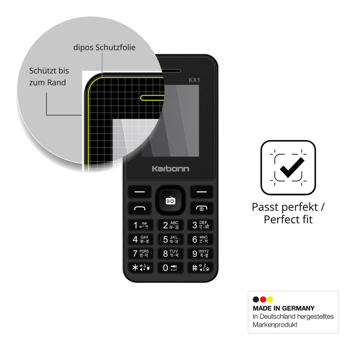 Schutz gegen Kratzer auf dem Karbonn KX1 Glas durch Schlüssel oder Ähnliches