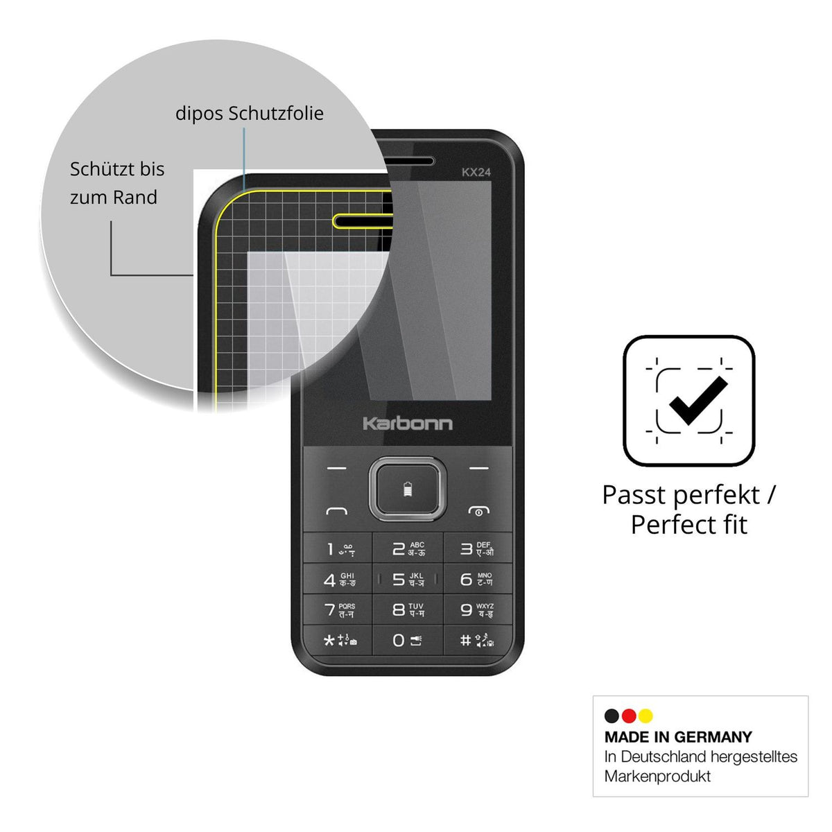 Schutz gegen Kratzer auf dem Karbonn KX24 Glas durch Schlüssel oder Ähnliches