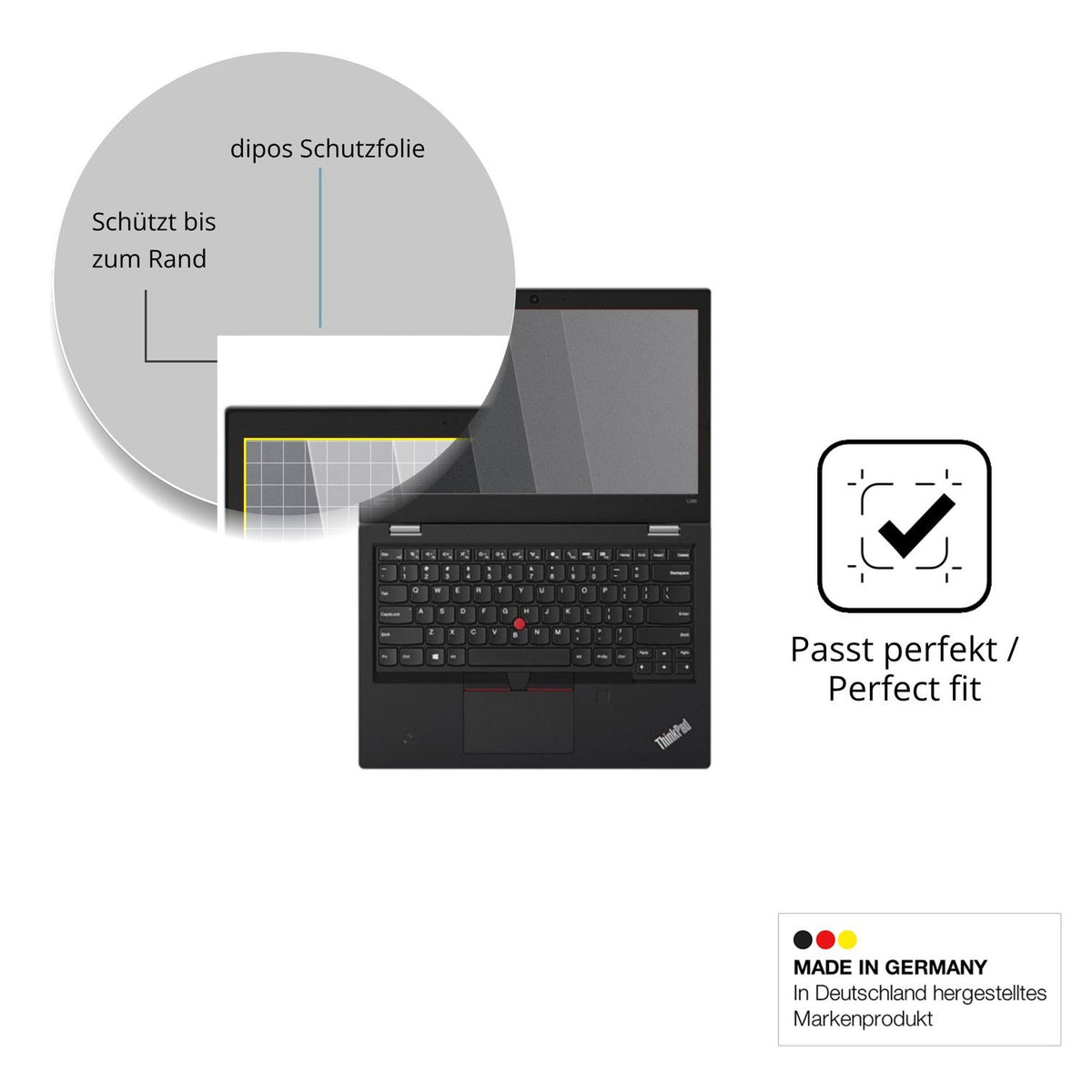 Schutz gegen Kratzer auf dem Lenovo Thinkpad L380 Yoga Glas durch Schlüssel oder Ähnliches