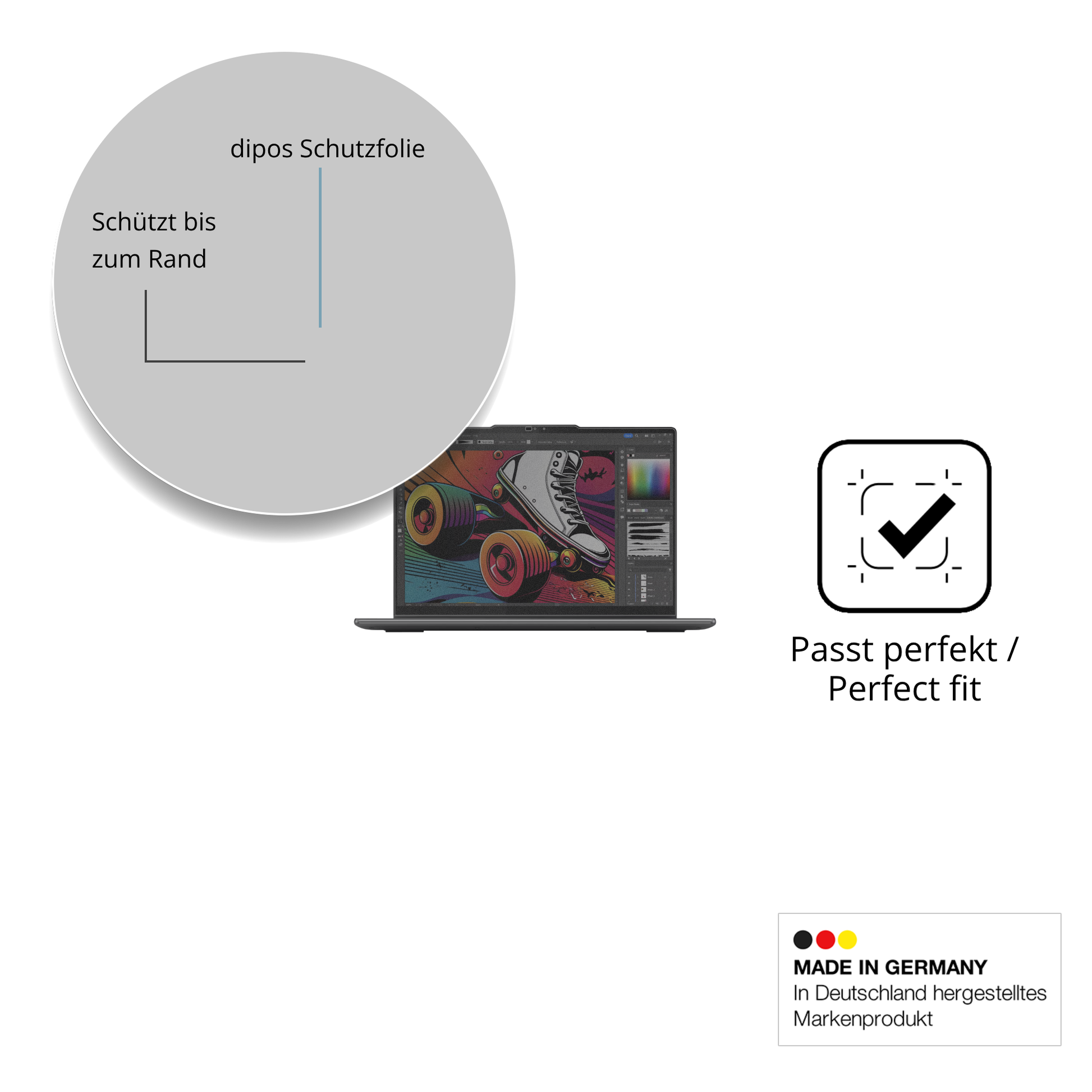 Schutz gegen Kratzer auf dem Lenovo Yoga 7 2-in-1 14IML9 Glas durch Schlüssel oder Ähnliches