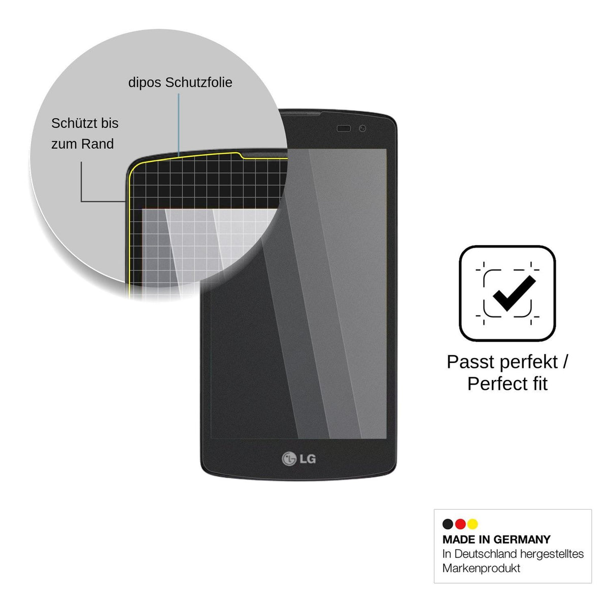 Screen Protector for LG Prime Plus H522F Privacy Filter 4-Way Protection dipos