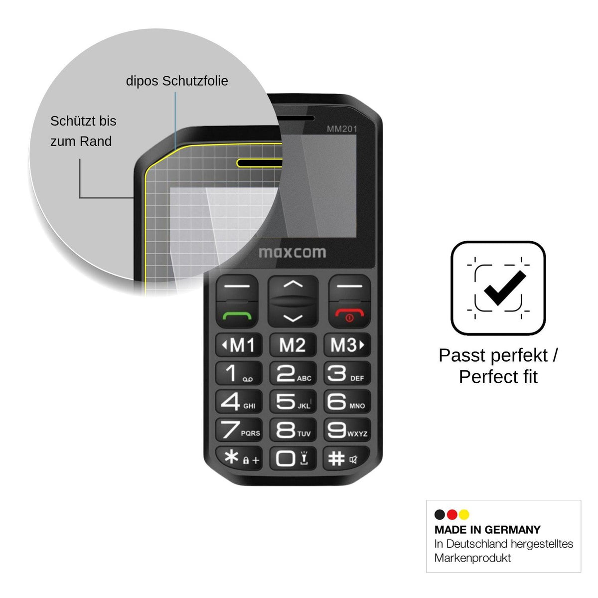 Screen Protector for MaxCom MM201 Privacy Filter 4-Way Protection dipos