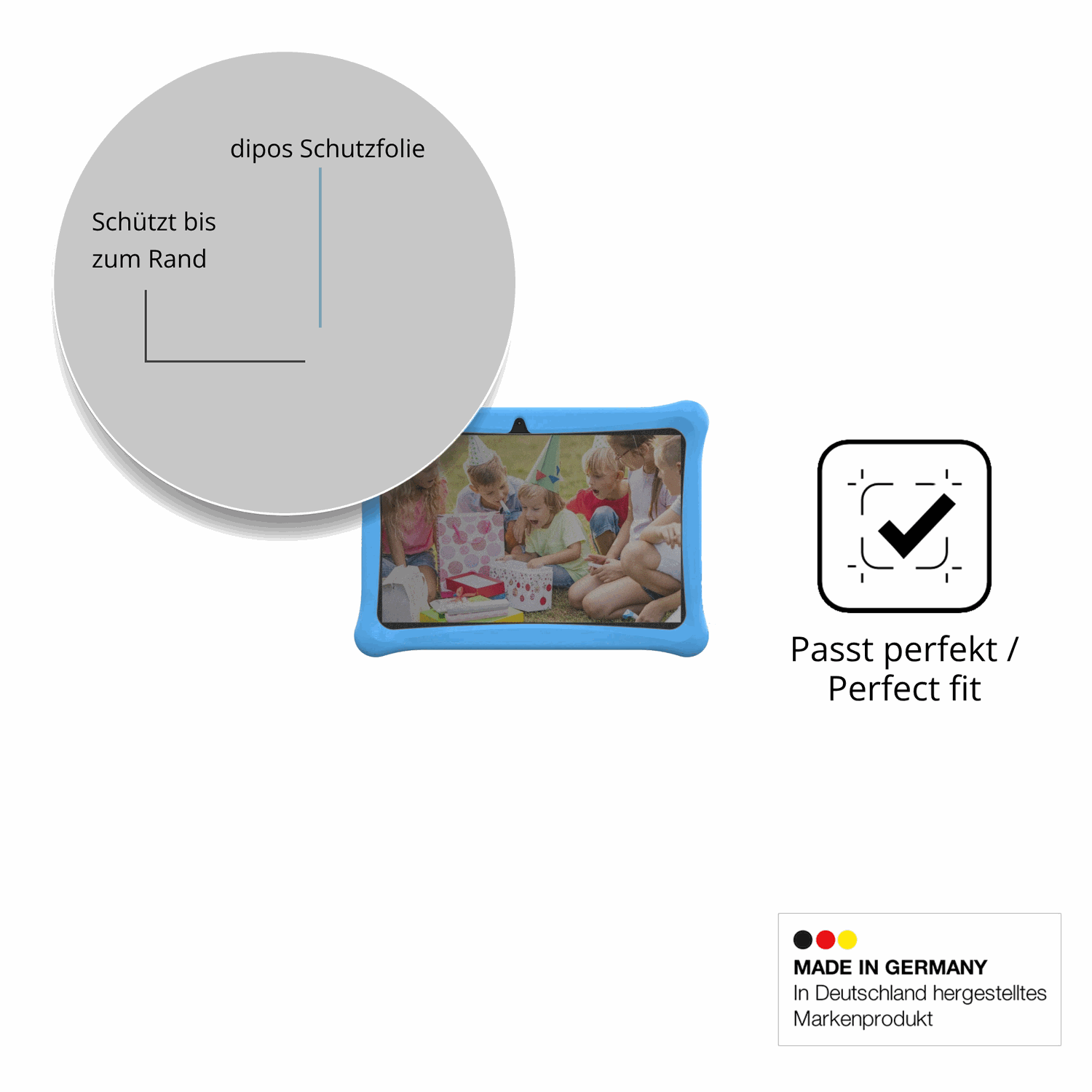 Schutz gegen Kratzer auf dem Menghu Kids Tablet 10.1 Glas durch Schlüssel oder Ähnliches