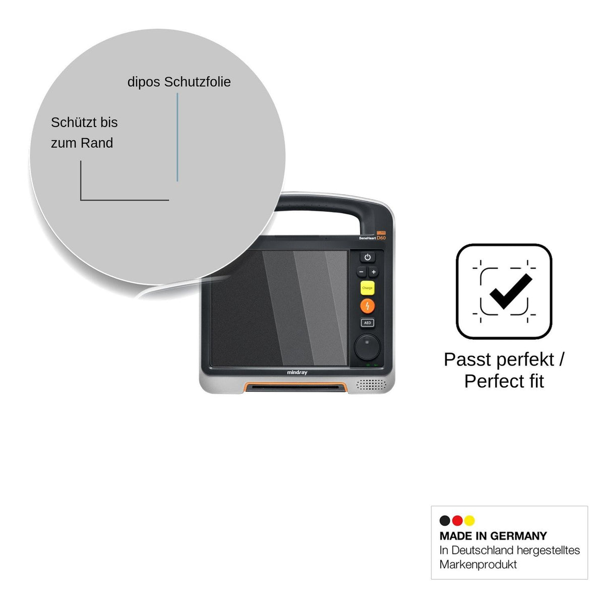 Screen Protector for Mindray Beneheart D60 Privacy Filter 4-Way Protection dipos