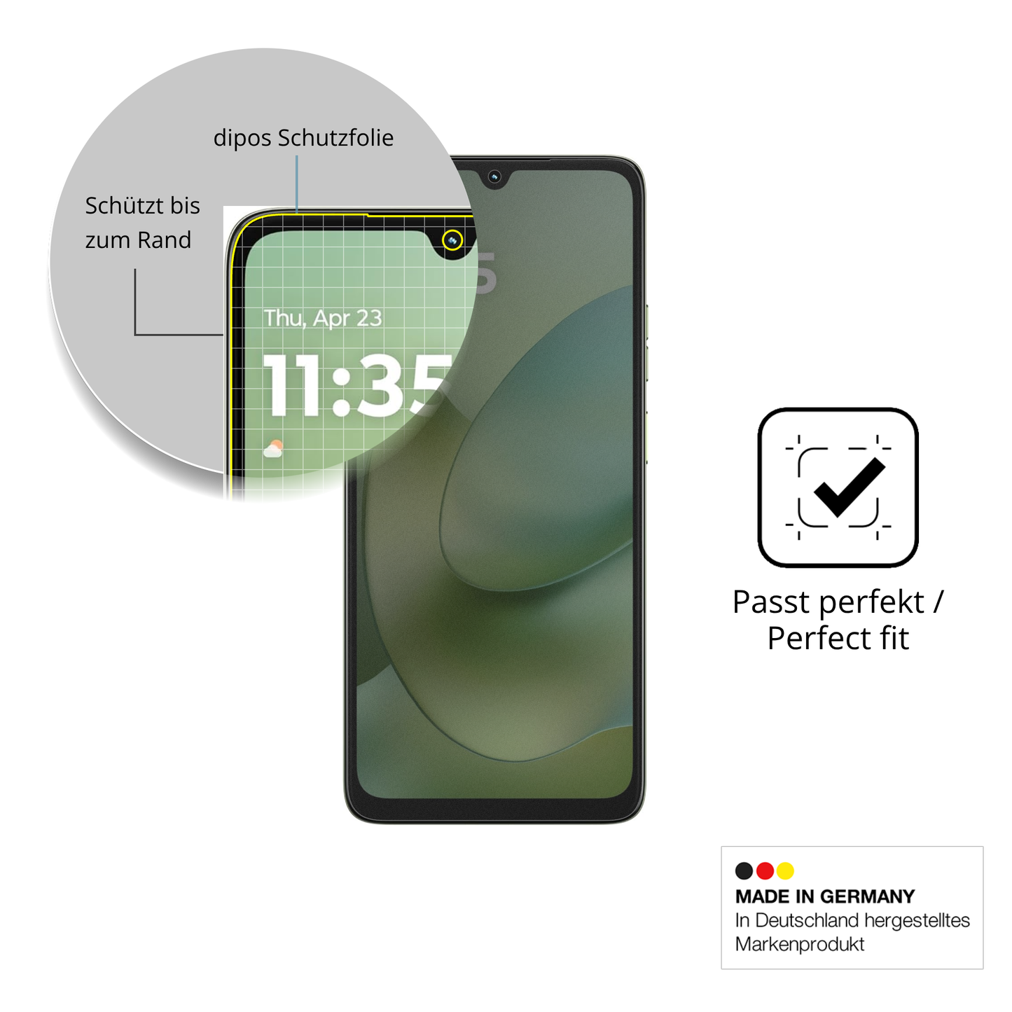 Schutz gegen Kratzer auf dem Motorola Moto G06 Glas durch Schl�ssel oder �hnliches