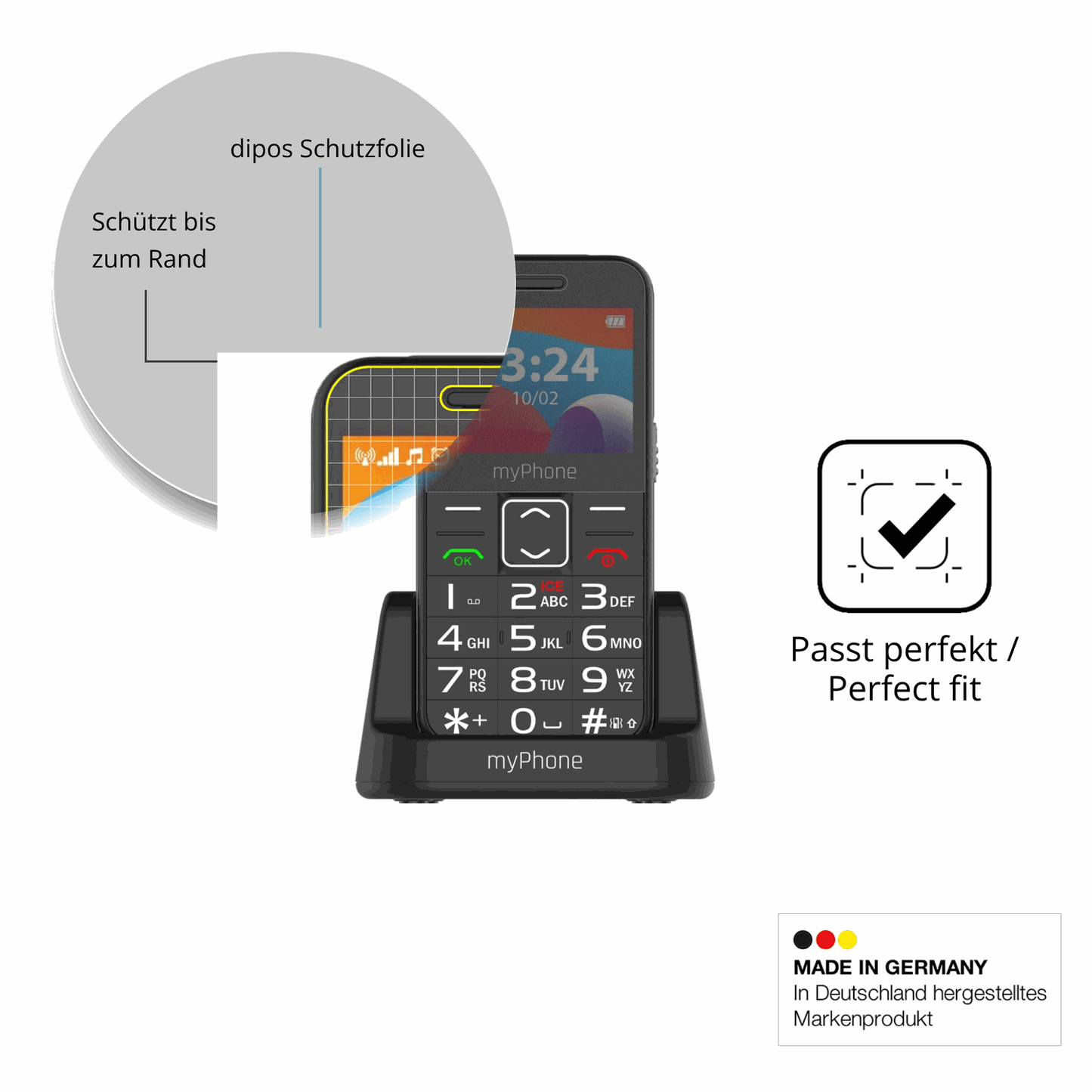 Schutz gegen Kratzer auf dem MP myPhone Halo 3 LTE Glas durch Schlüssel oder Ähnliches