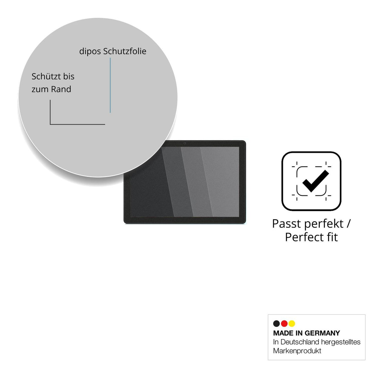 Schutz gegen Kratzer auf dem NIDUBIO KB10 Glas durch Schlüssel oder Ähnliches