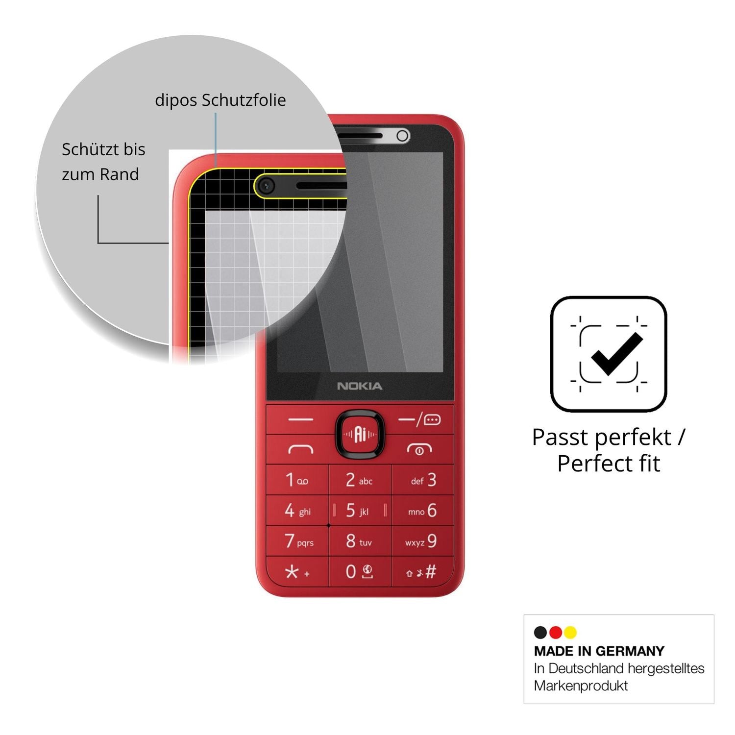 Schutz gegen Kratzer auf dem Nokia 215 4G 2nd Edition Glas durch Schlüssel oder Ähnliches
