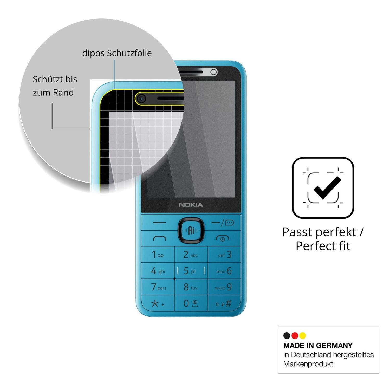 Schutz gegen Kratzer auf dem Nokia 235 4G 2nd Edition Glas durch Schlüssel oder Ähnliches