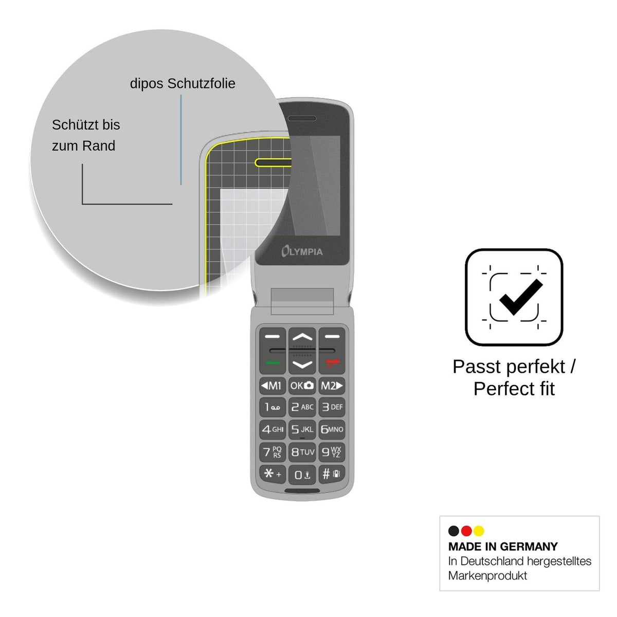 Screen Protector for Olympia Style Duo 4G Privacy Filter 4-Way Protection dipos