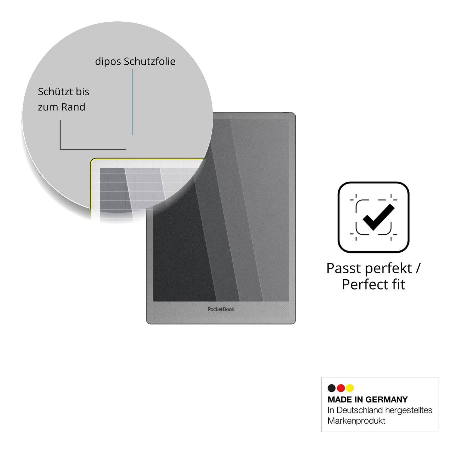 Schutz gegen Kratzer auf dem PocketBook InkPad One Glas durch Schlüssel oder Ähnliches