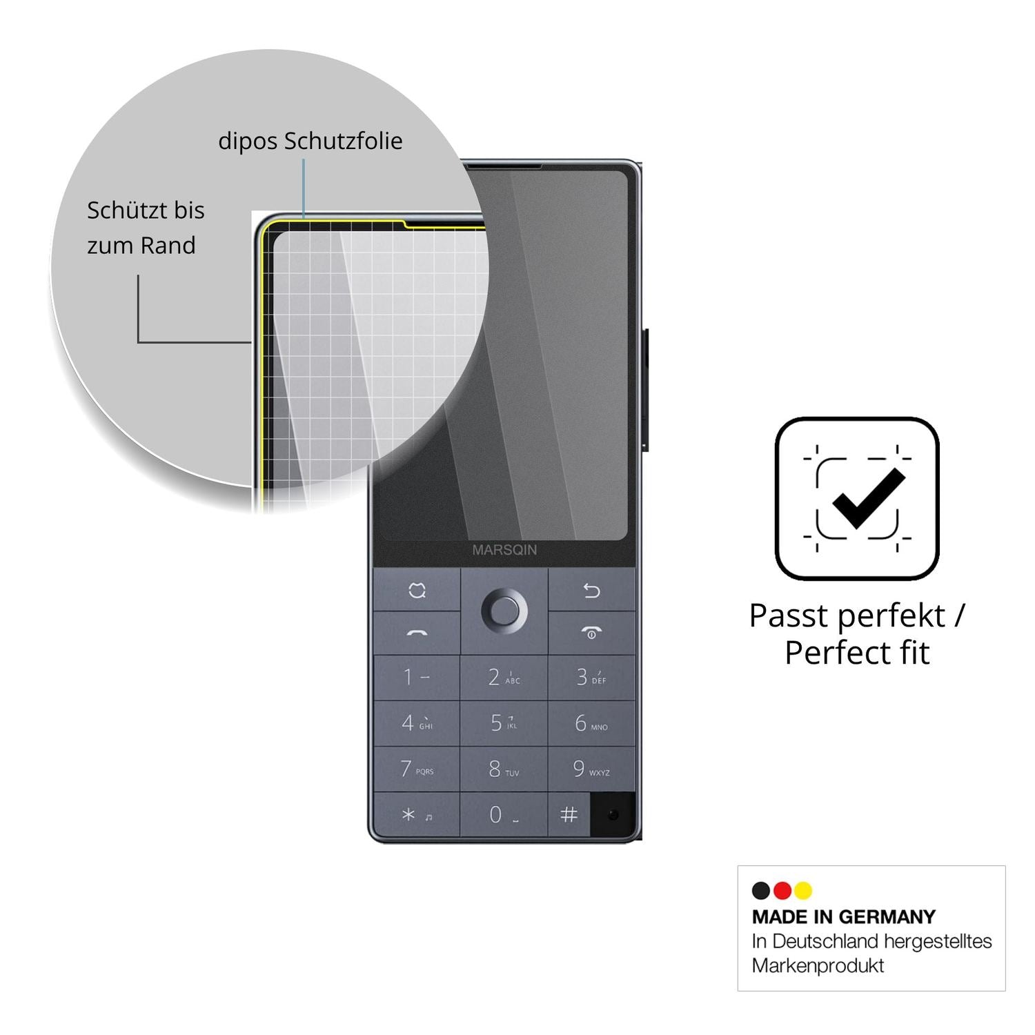 Schutz gegen Kratzer auf dem Qin F25 Glas durch Schlüssel oder Ähnliches