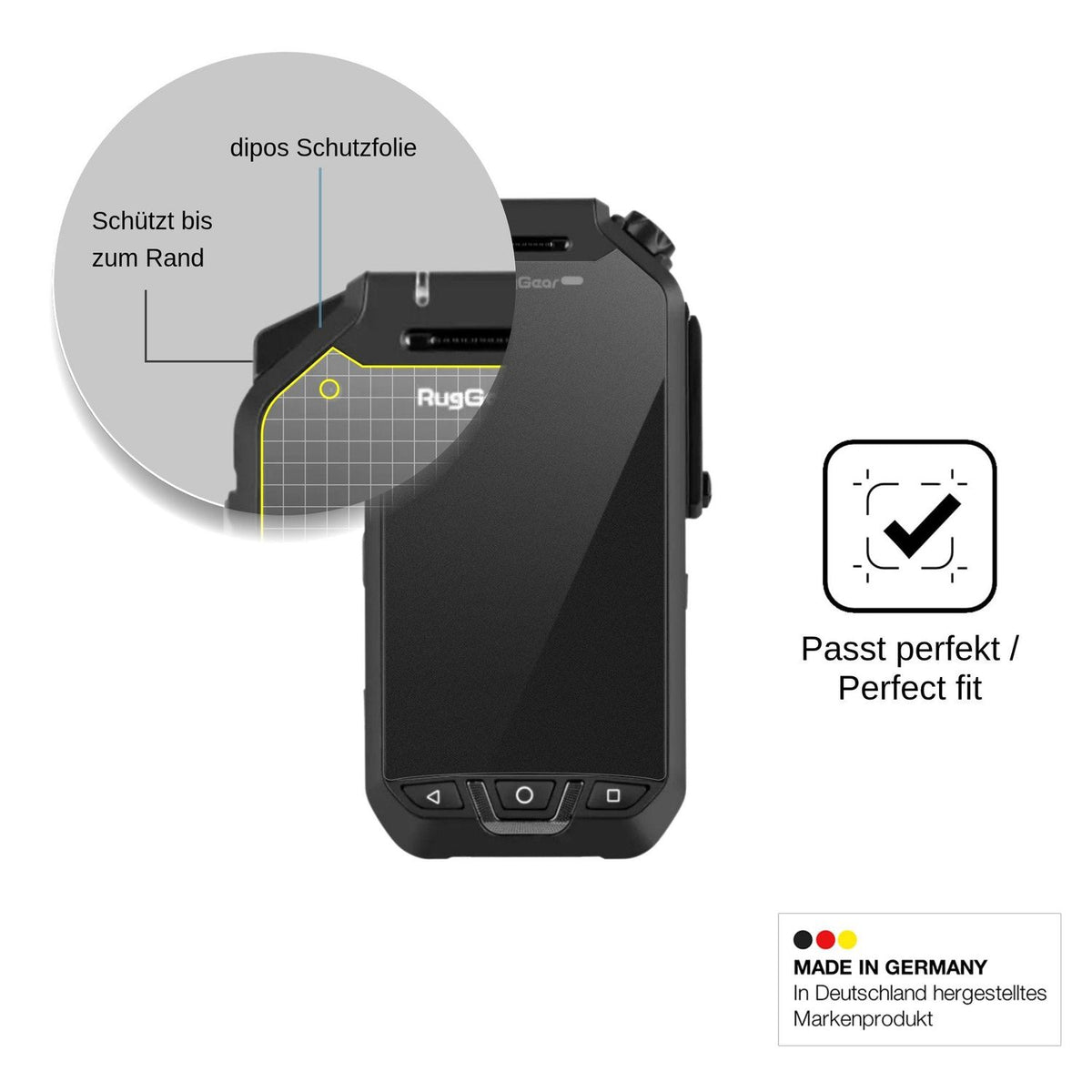 Screen Protector for RugGear RG750 Privacy Filter 4-Way Protection dipos
