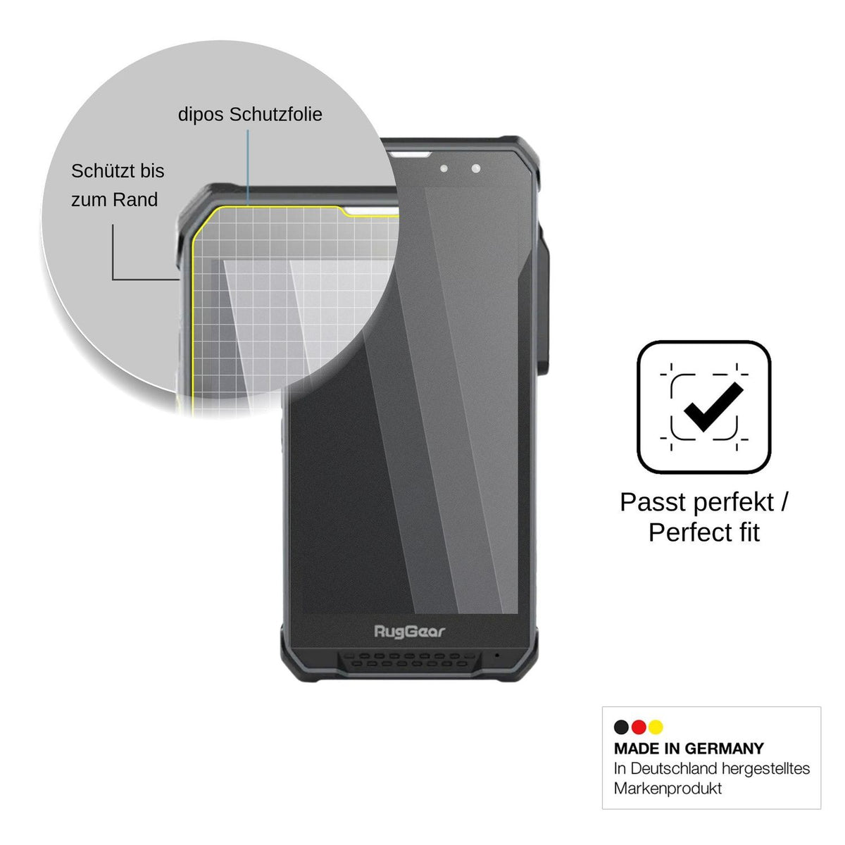 Screen Protector for RugGear RG880i Privacy Filter 4-Way Protection dipos