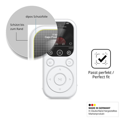 Schutz gegen Kratzer auf dem RWSRW MP301-BS MP3-Player Glas durch Schlüssel oder Ähnliches