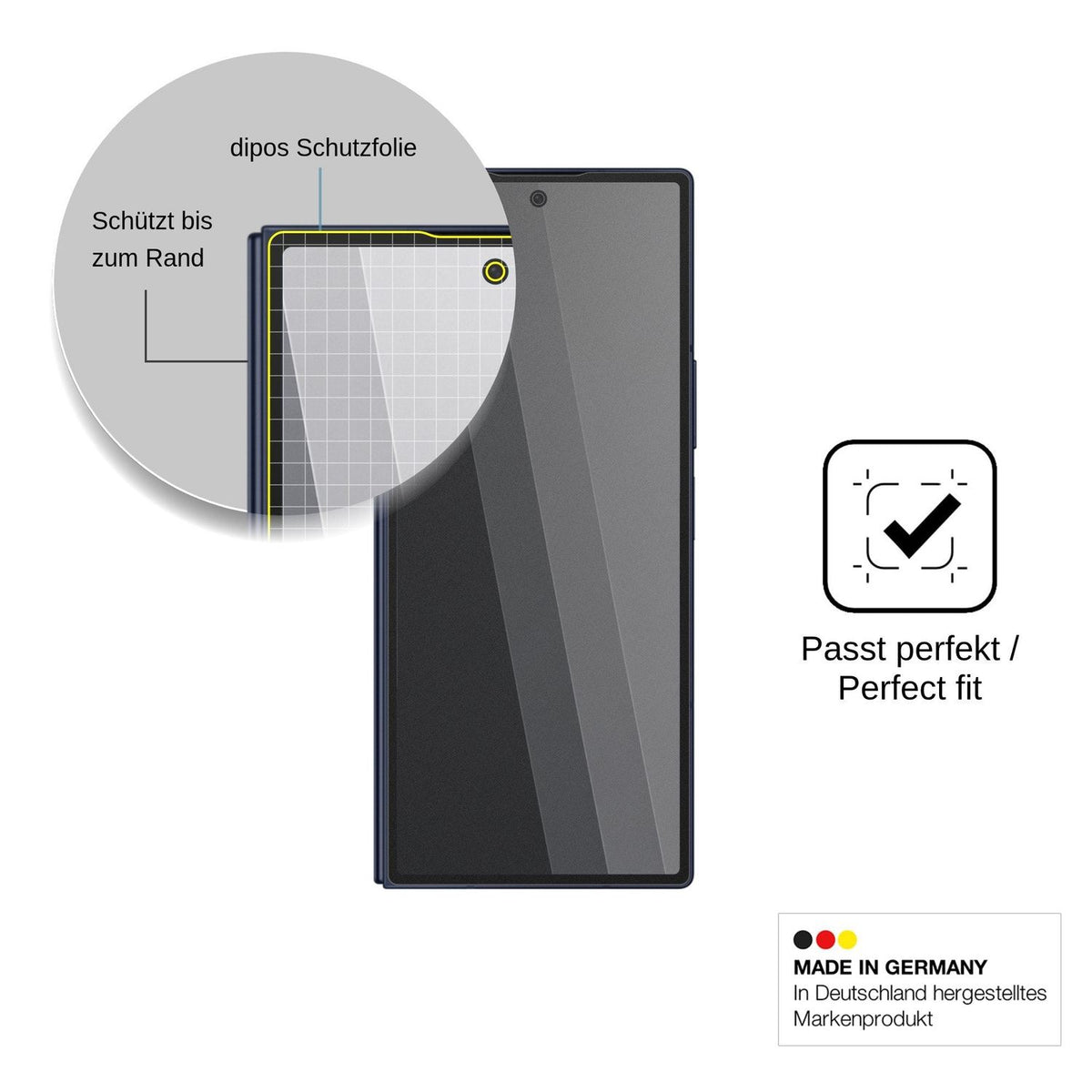 Screen Protector for Samsung Galaxy Z Fold6 Outside Privacy Filter 4-Way Protection dipos