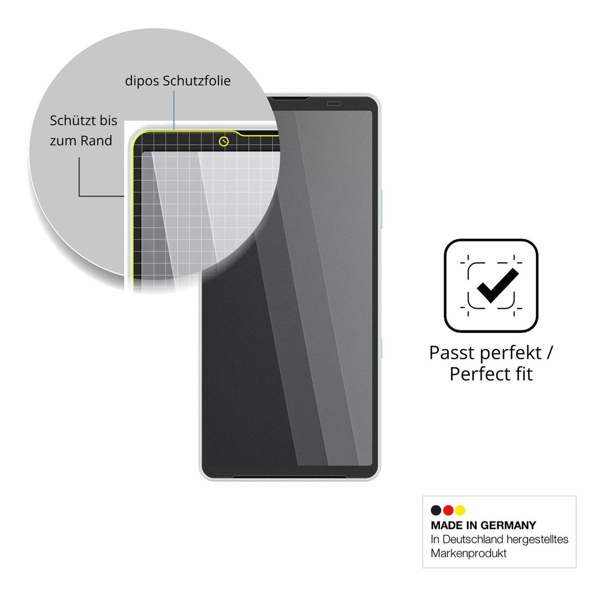 Schutz gegen Kratzer auf dem Sony Xperia 10 VIII Glas durch Schlüssel oder Ähnliches