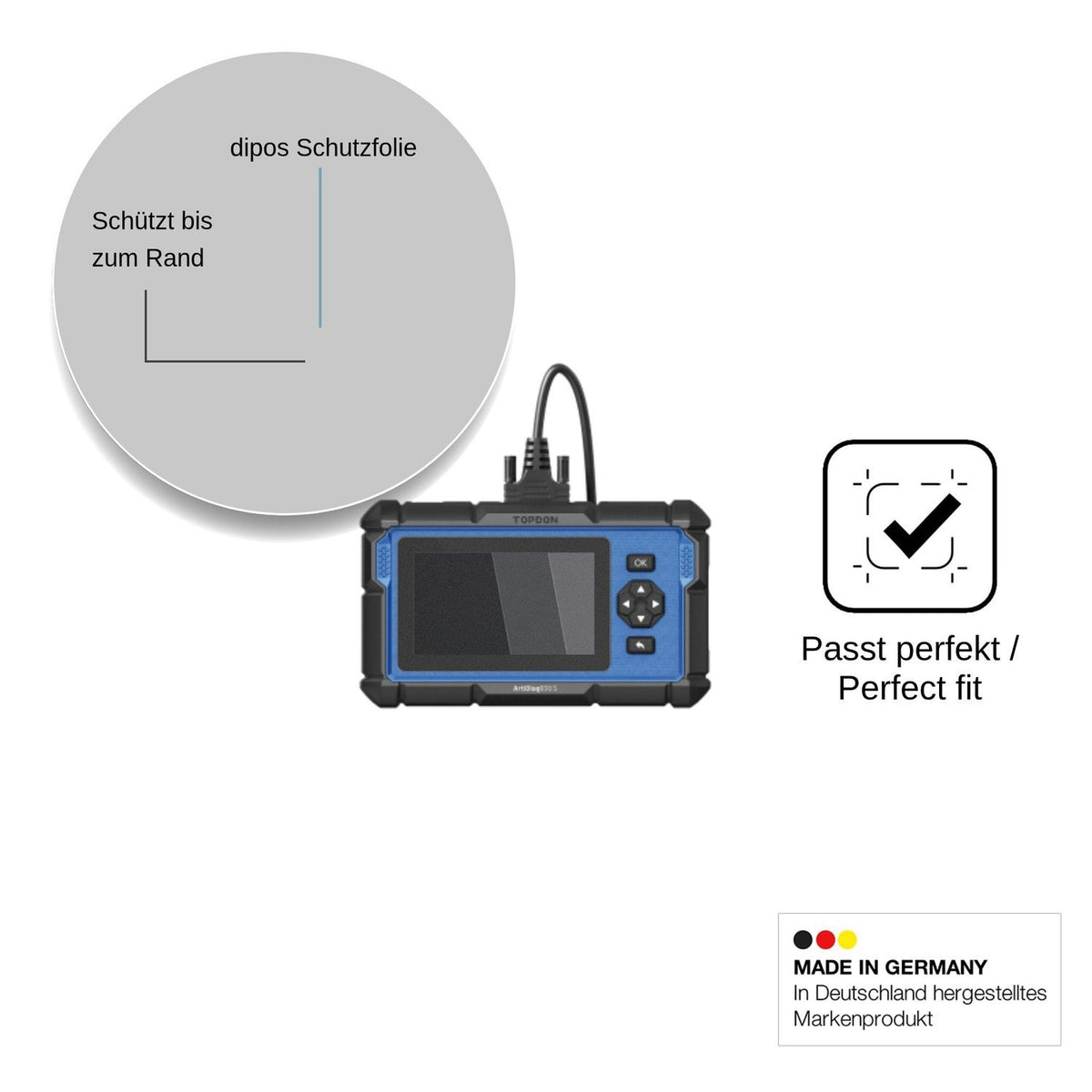 Screen Protector for Topdon ArtiDiag 600 S Privacy Filter 4-Way Protection dipos