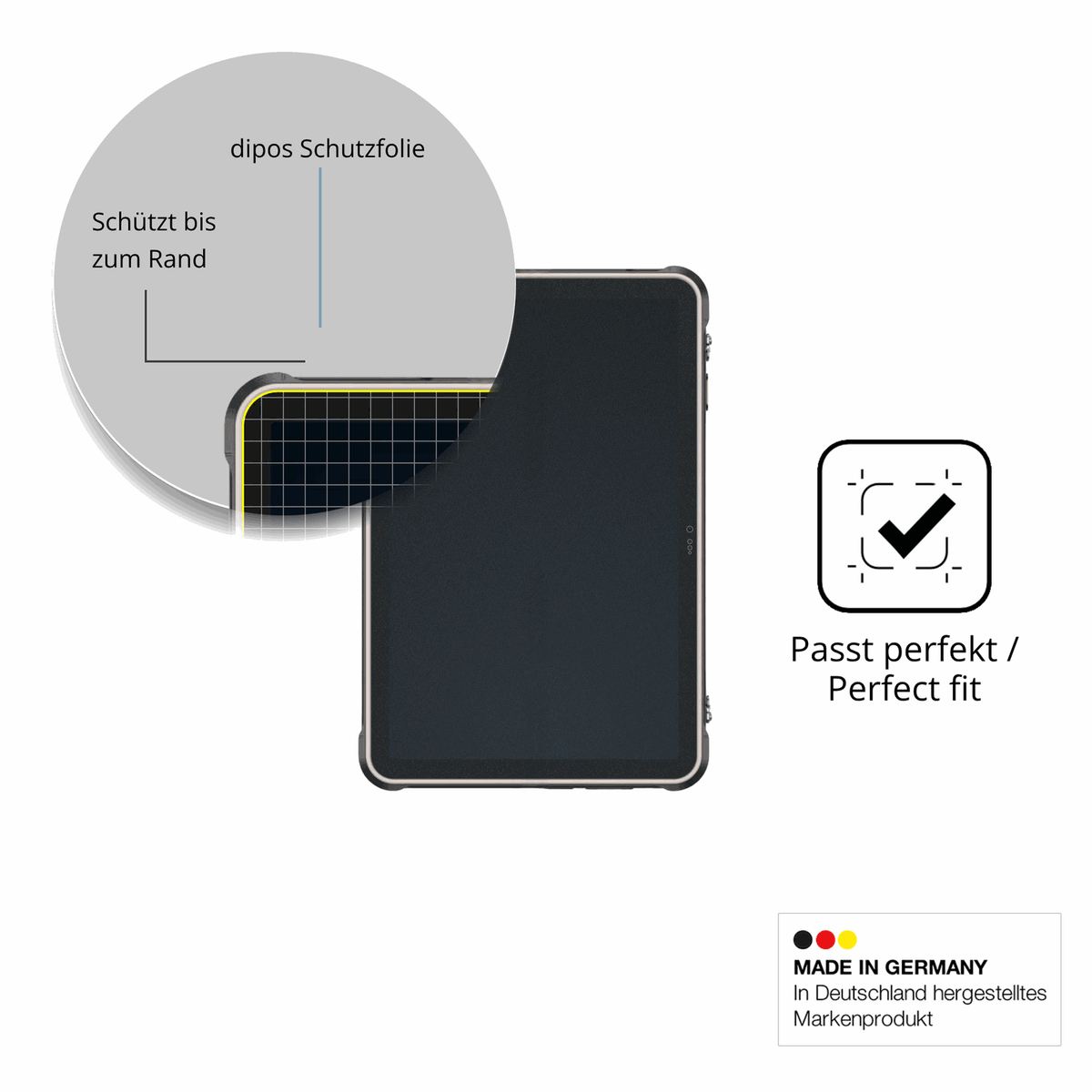 Schutz gegen Kratzer auf dem Ulefone RugKing Pad 2 Pro Glas durch Schl�ssel oder �hnliches