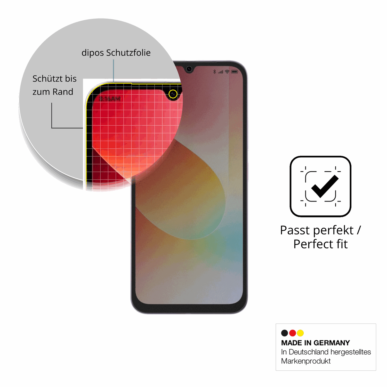 Schutz gegen Kratzer auf dem Xiaomi Redmi 15A 5G Glas durch Schlüssel oder Ähnliches