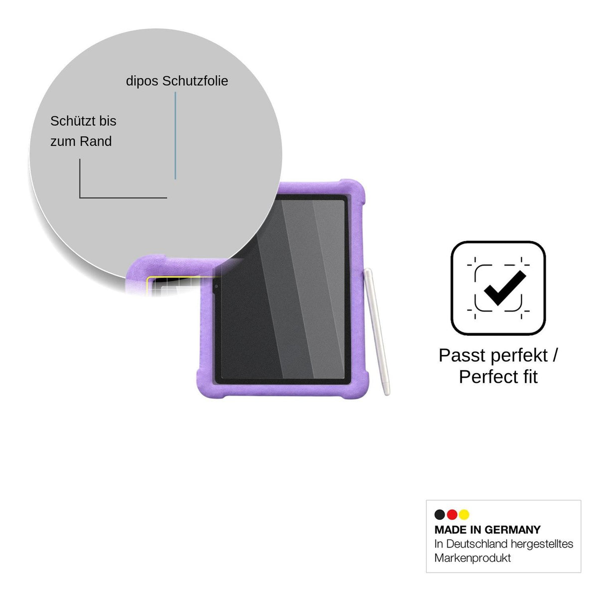 Screen Protector for ZONKO Kinder Tablet 10 Privacy Filter 4-Way Protection dipos