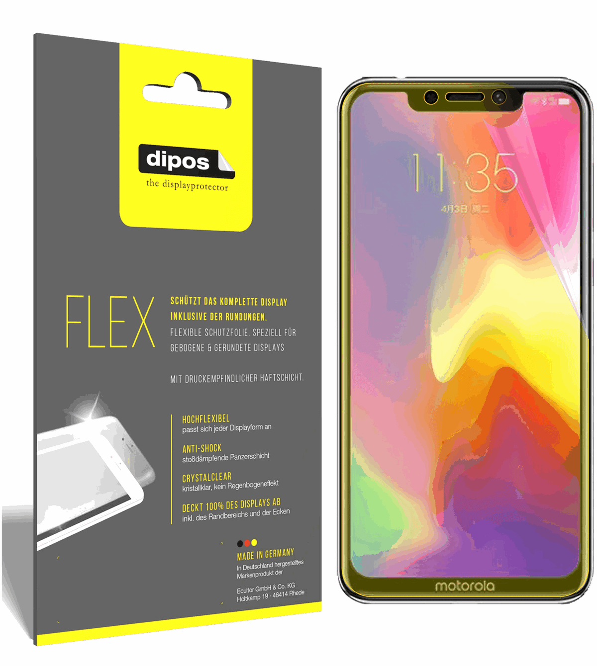 3x Full Cover Screen Protector for Motorola P30 – Covers Curved Edges | dipos