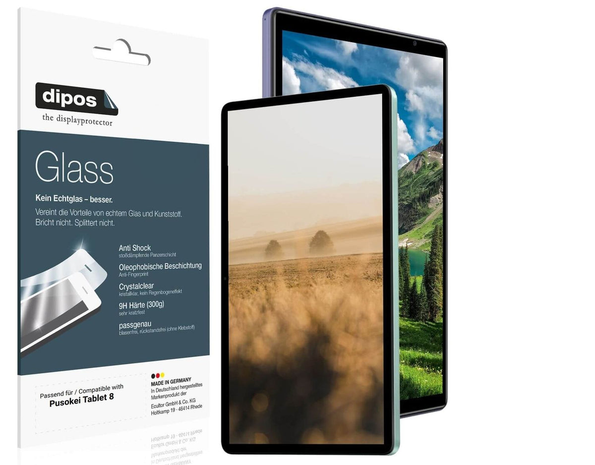 2x Screen Protector for Pusokei Tablet 8 Flexible Glass 9H dipos