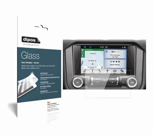 2x Screen Protector for Ford Mustang Navi (ab BJ 2015) Flexible Glass 9H dipos