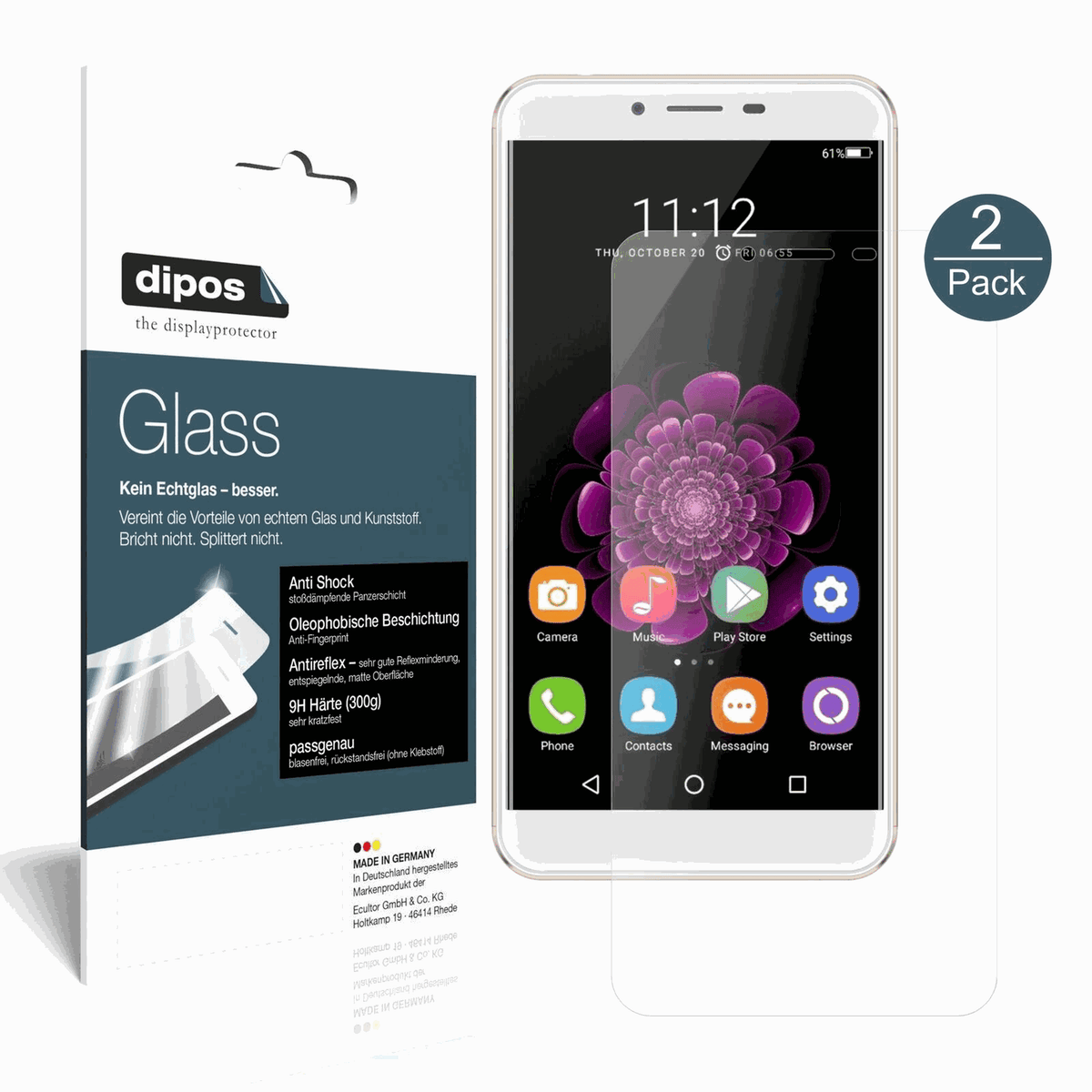 2x 9H Matte Screen Protector for Oukitel U15S – Anti-Glare, Shatterproof | dipos