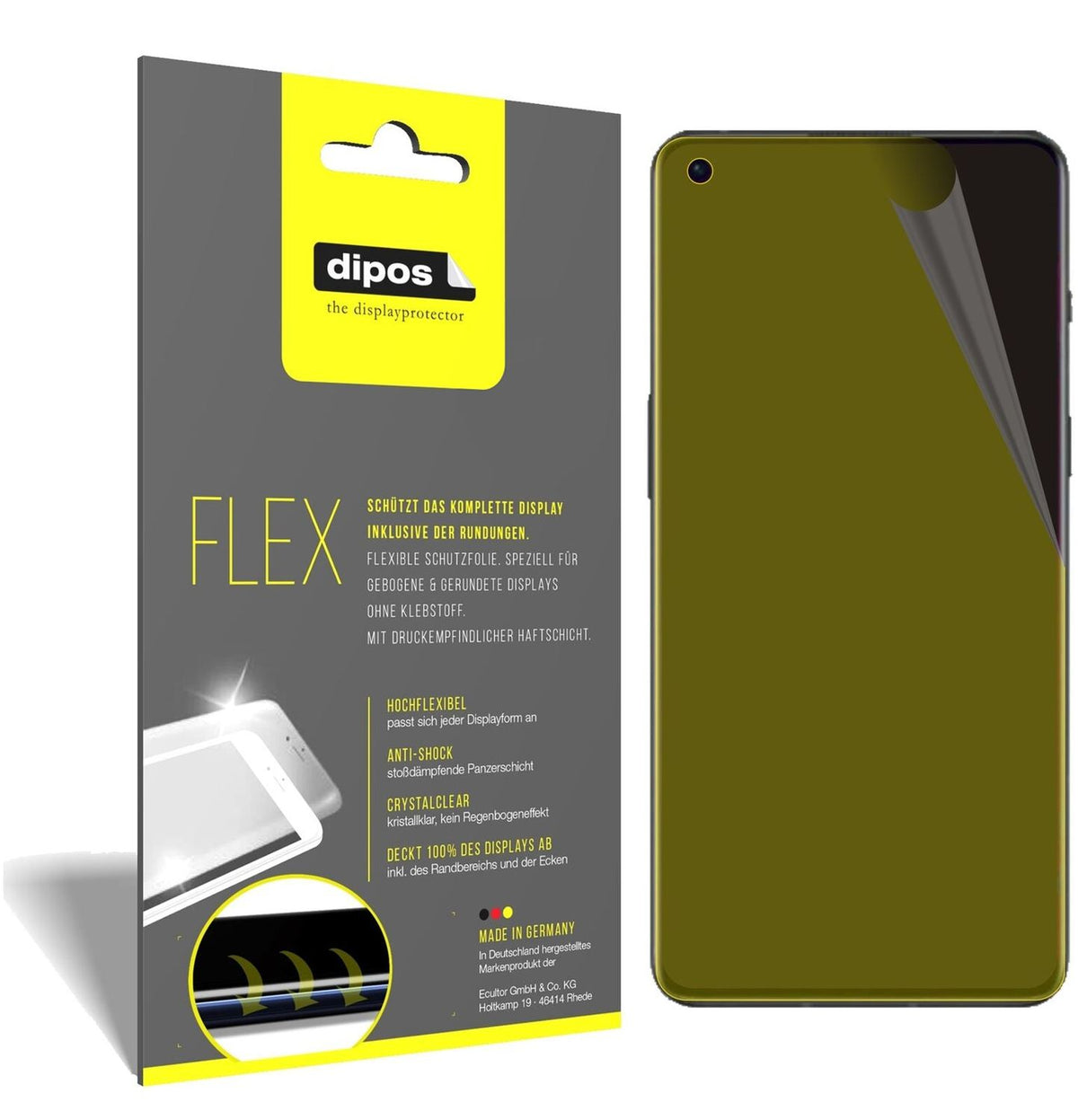 2x Screen Protector for OnePlus 9RT Protective Film covers 100% dipos Flex