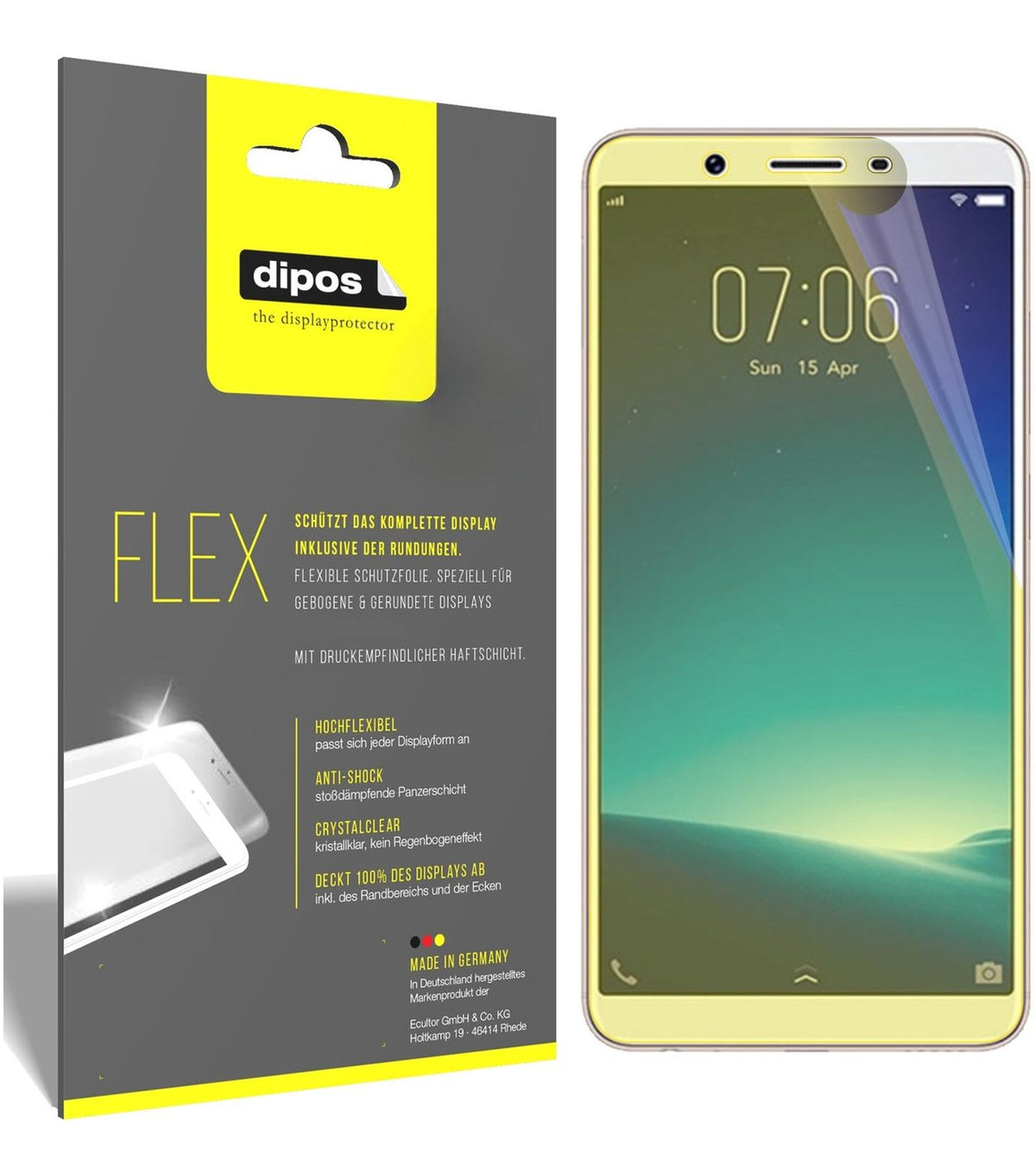2x I Screen Protector for Vivo Y73 Protective Film covers 100% dipos Flex