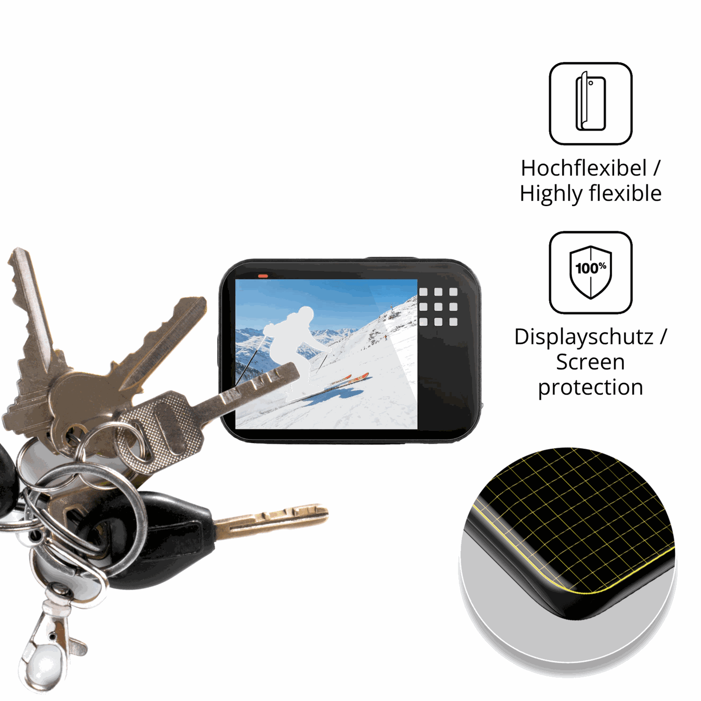 dipos Displayschutz für Camlance Q60-M, transparente Oberfläche, geringe Dicke und perfekte Passform