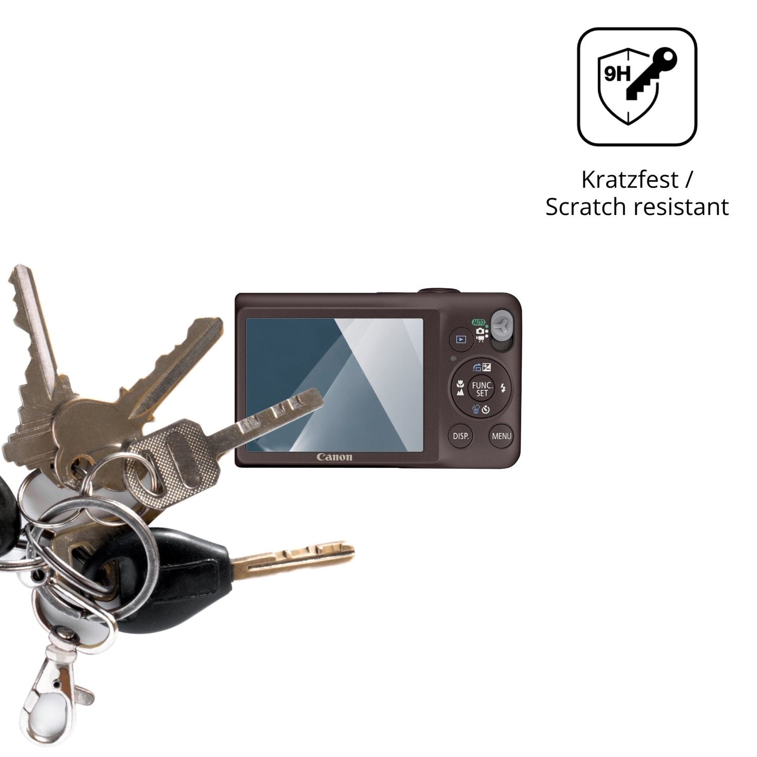 dipos Displayschutz für Canon Canon IXUS 105, transparente Oberfläche, perfekte Passform auch für die Rundungen