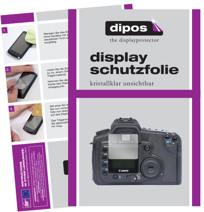 Klare Displayschutzfolie von dipos passend für Canon Eos 30D, präziser Zuschnitt und blasenfrei montiert