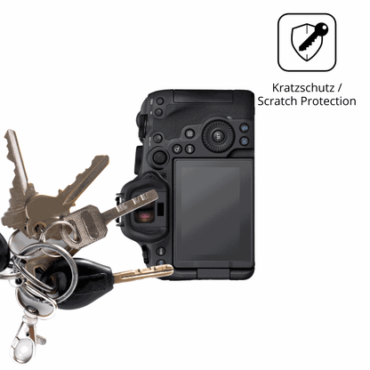 Schutz gegen Kratzer auf dem Canon EOS R6 Mark II Glas durch Schlüssel oder Ähnliches