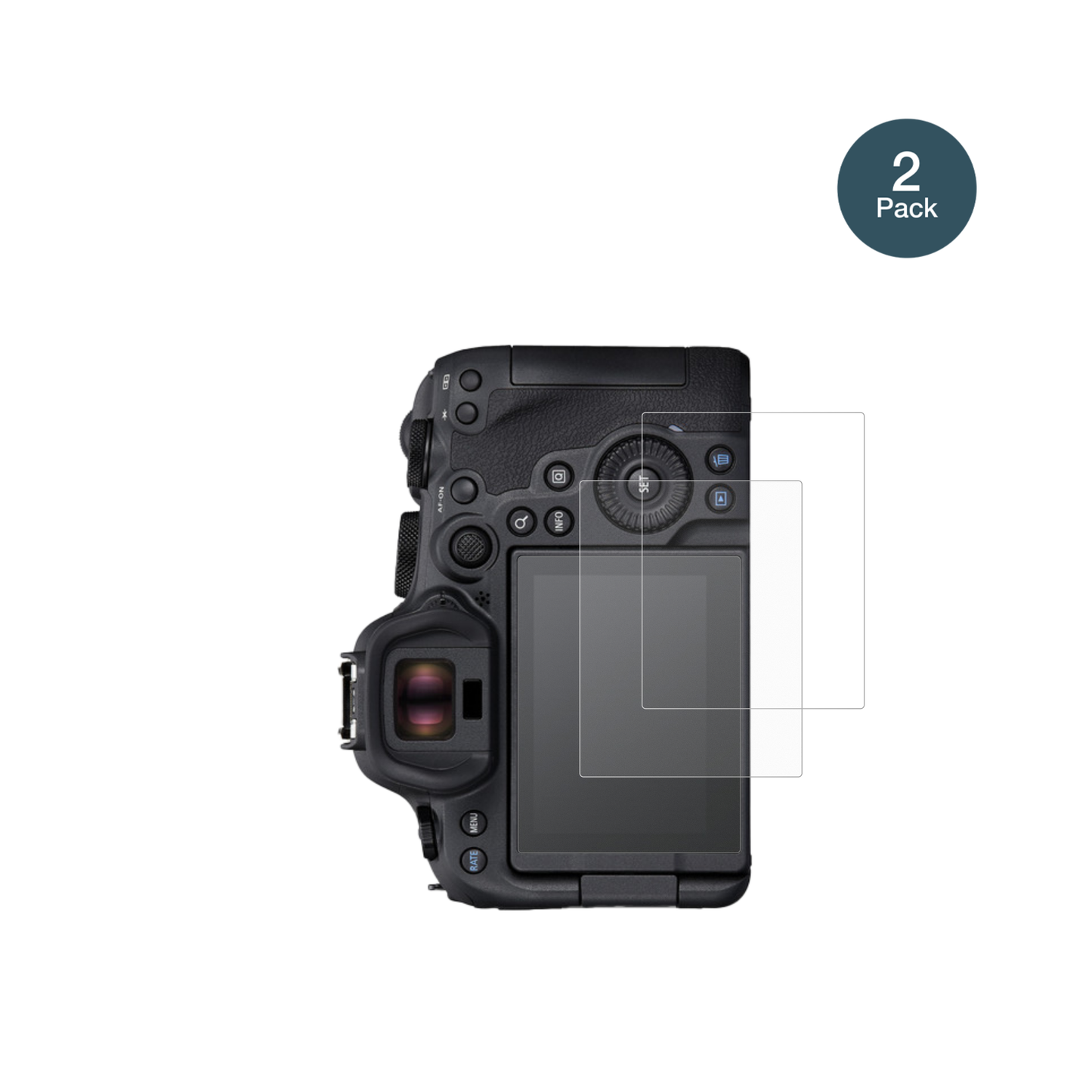 CanonEOS R6 Mark II mit aufgebrachter dipos Panzerfolie, die lästige Fingerabdrücke minimiert